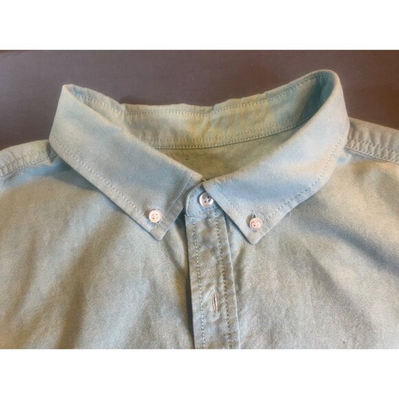 George Mens 3X Short-Sleeve Button-Down Light Blue Cotton Shirt Chest Pocket - Picture 5 of 7